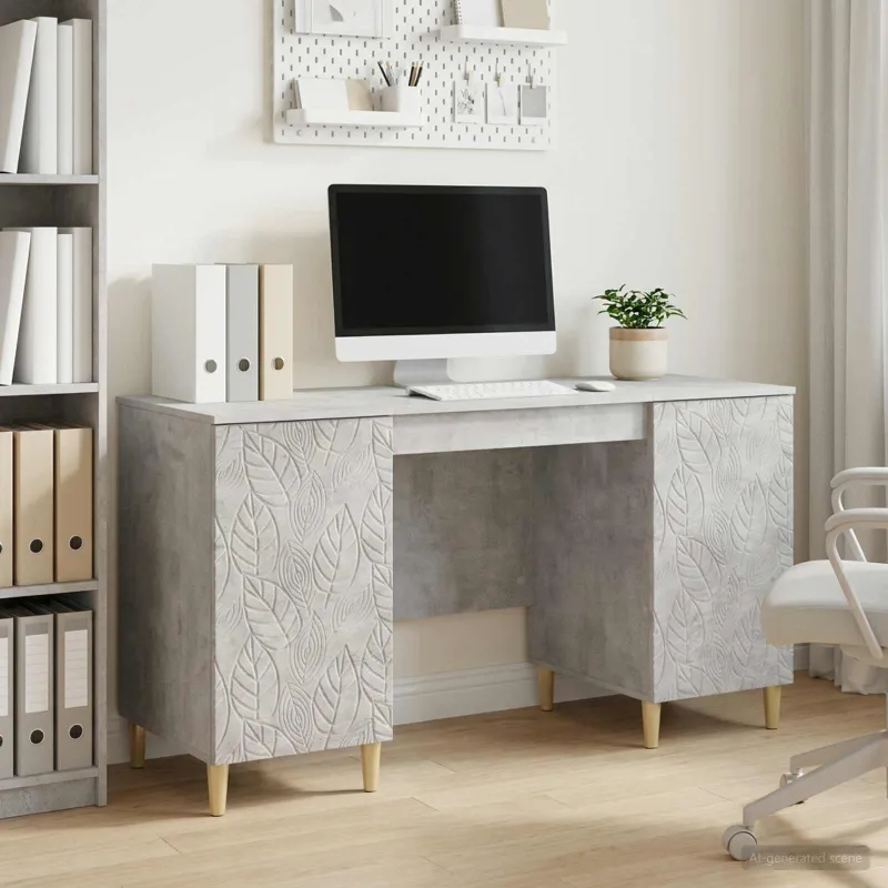 Stalas Betono pilka Apdirbta mediena 142,5 x 50 x 75 cm