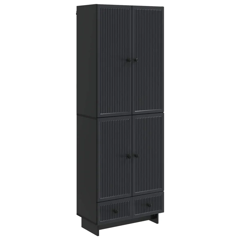 Spintelė 2 pcs Juoda 66 x 34,5 x 95 cm Apdirbta mediena