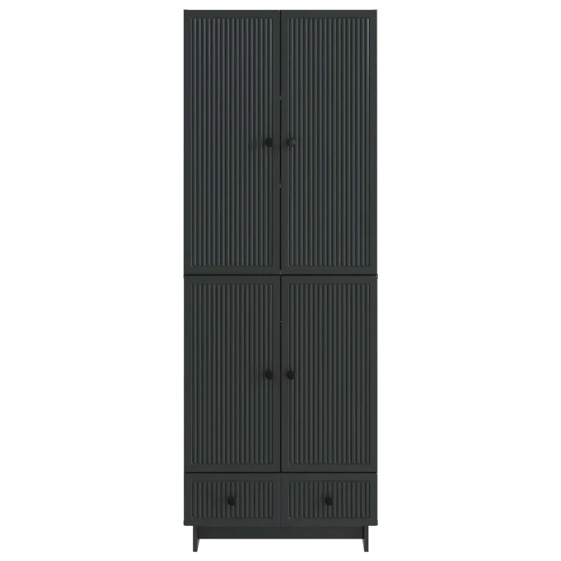 Spintelė 2 pcs Juoda 66 x 34,5 x 95 cm Apdirbta mediena