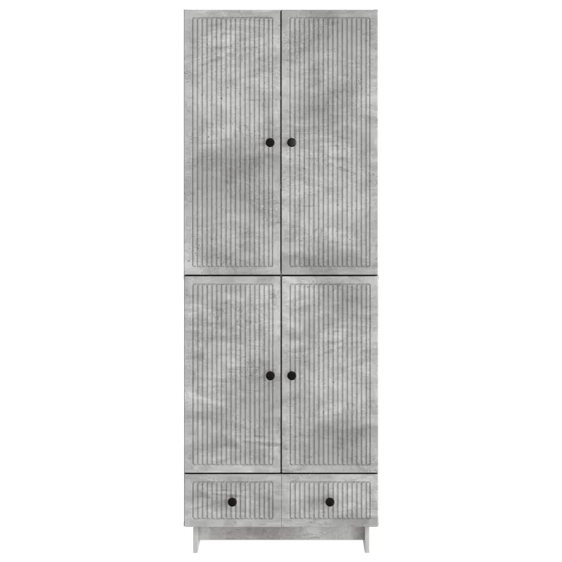 Spintelė 2 pcs Betono pilka 66 x 34,5 x 95 cm Apdirbta mediena