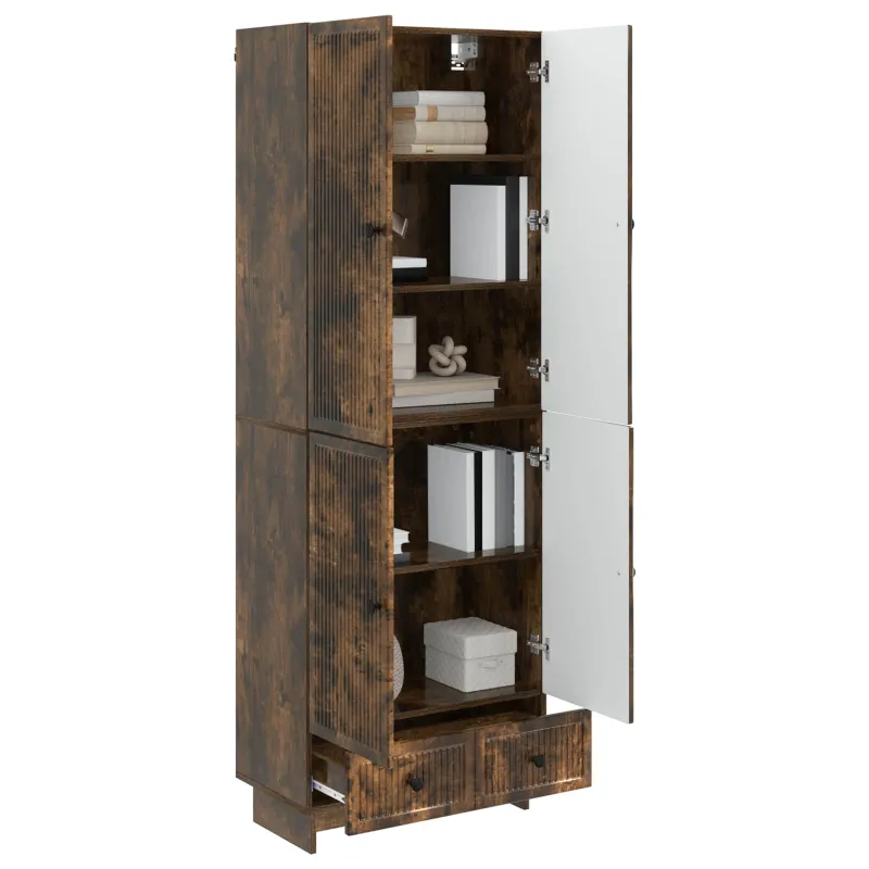 Spintelė 2 pcs Dūminio ąžuolo 66 x 34,5 x 95 cm