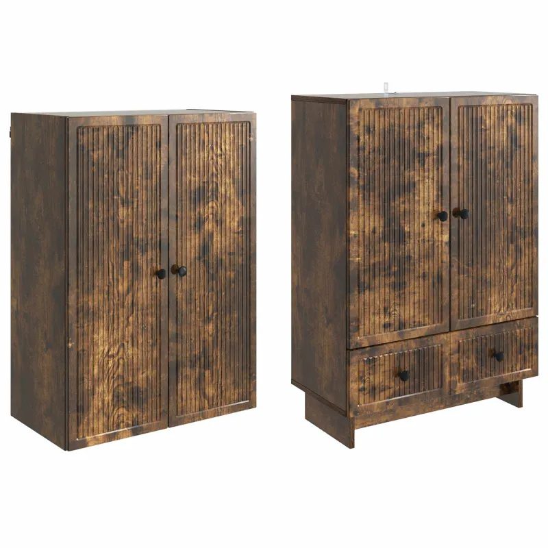 Spintelė 2 pcs Dūminio ąžuolo 66 x 34,5 x 95 cm