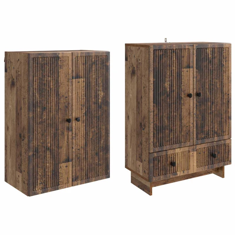 Spintelė 2 pcs Sendintos medienos 66 x 34,5 x 95 cm