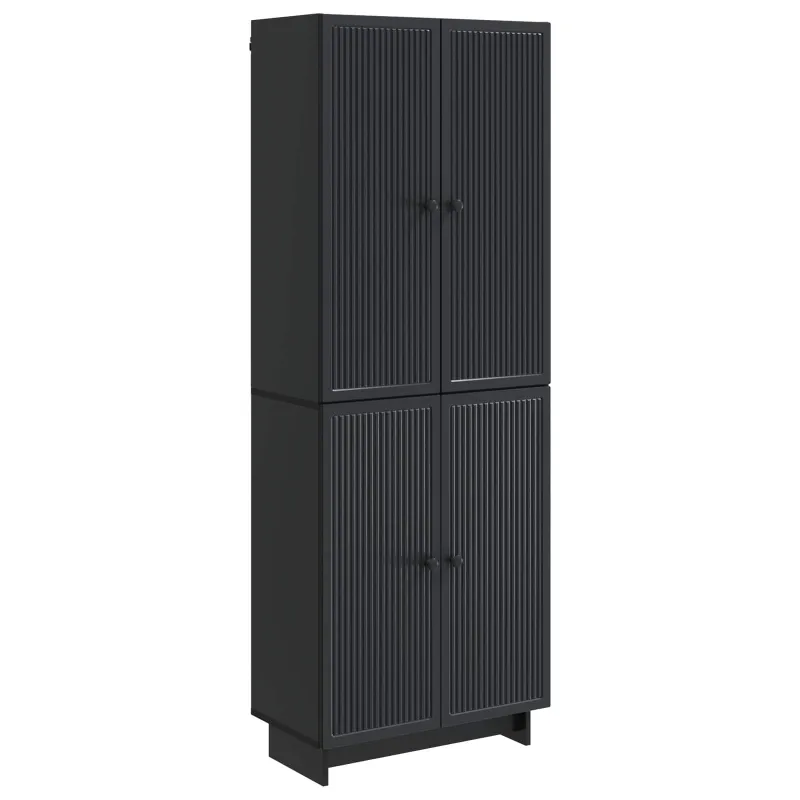 Spintelė 2 pcs Juoda 66 x 34,5 x 90 cm Apdirbta mediena