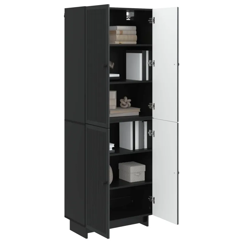 Spintelė 2 pcs Juoda 66 x 34,5 x 90 cm Apdirbta mediena