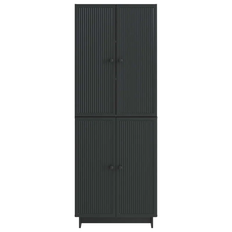 Spintelė 2 pcs Juoda 66 x 34,5 x 90 cm Apdirbta mediena