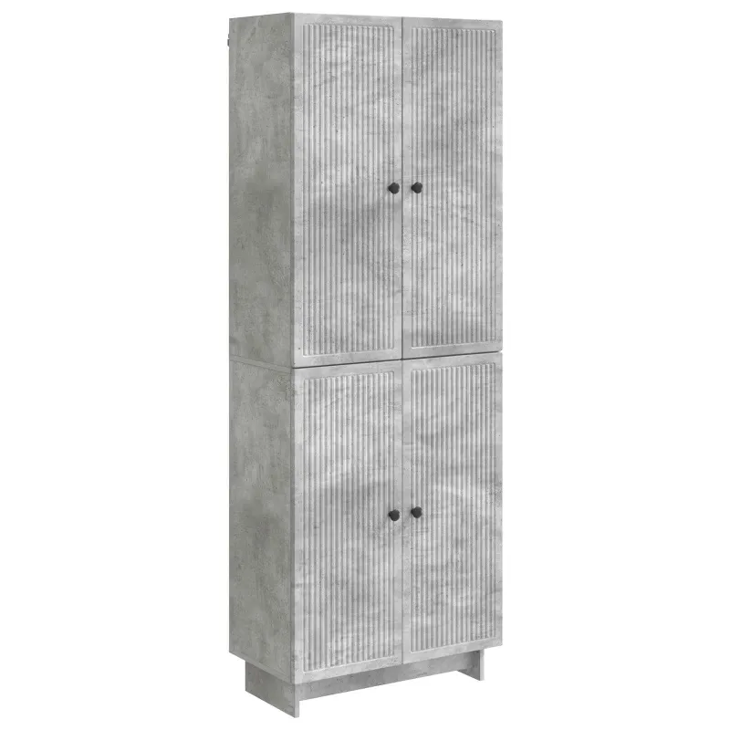 Spintelė 2 pcs Betono pilka 66 x 34,5 x 90 cm Apdirbta mediena