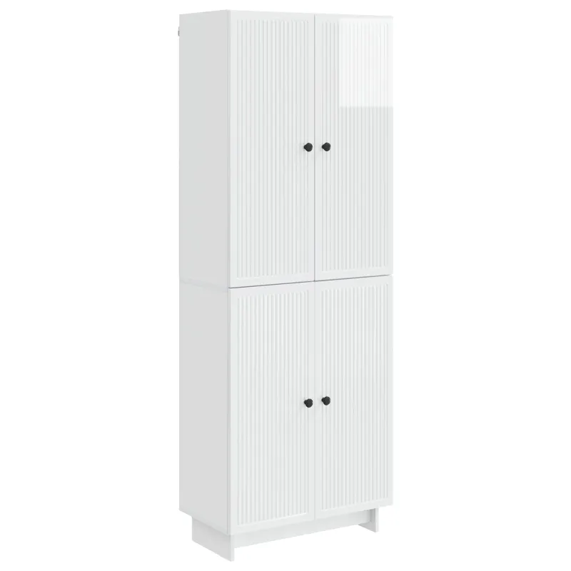 Spintelė 2 pcs Itin blizgi balta 66 x 34,5 x 90 cm
