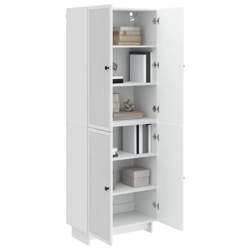 Spintelė 2 pcs Itin blizgi balta 66 x 34,5 x 90 cm