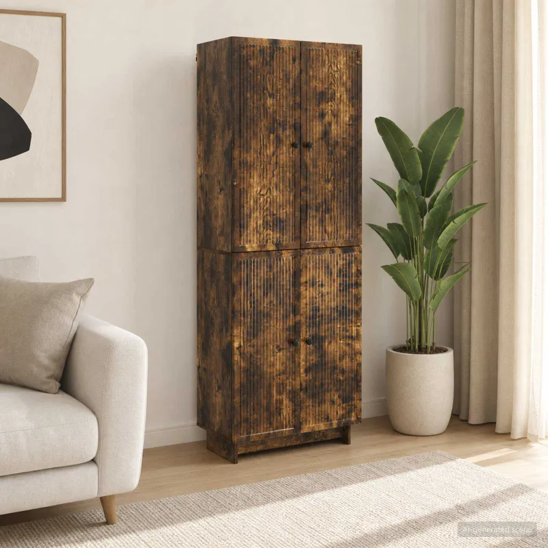 Spintelė 2 pcs Dūminio ąžuolo 66 x 34,5 x 90 cm