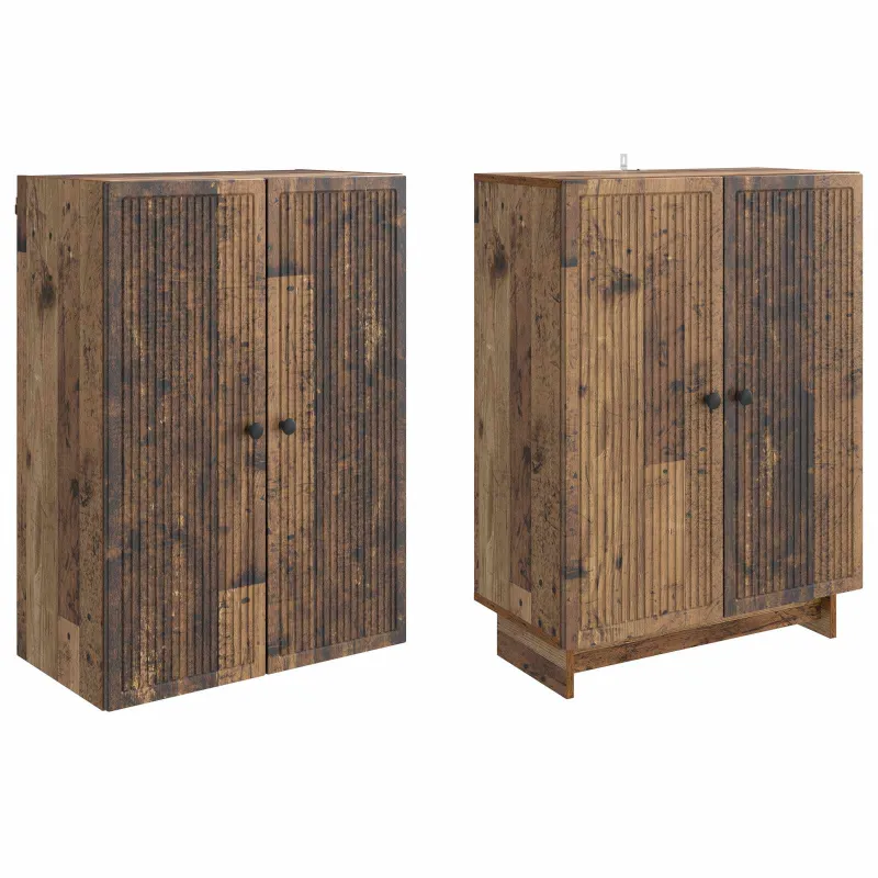 Spintelė 2 pcs Sendintos medienos 66 x 34,5 x 90 cm