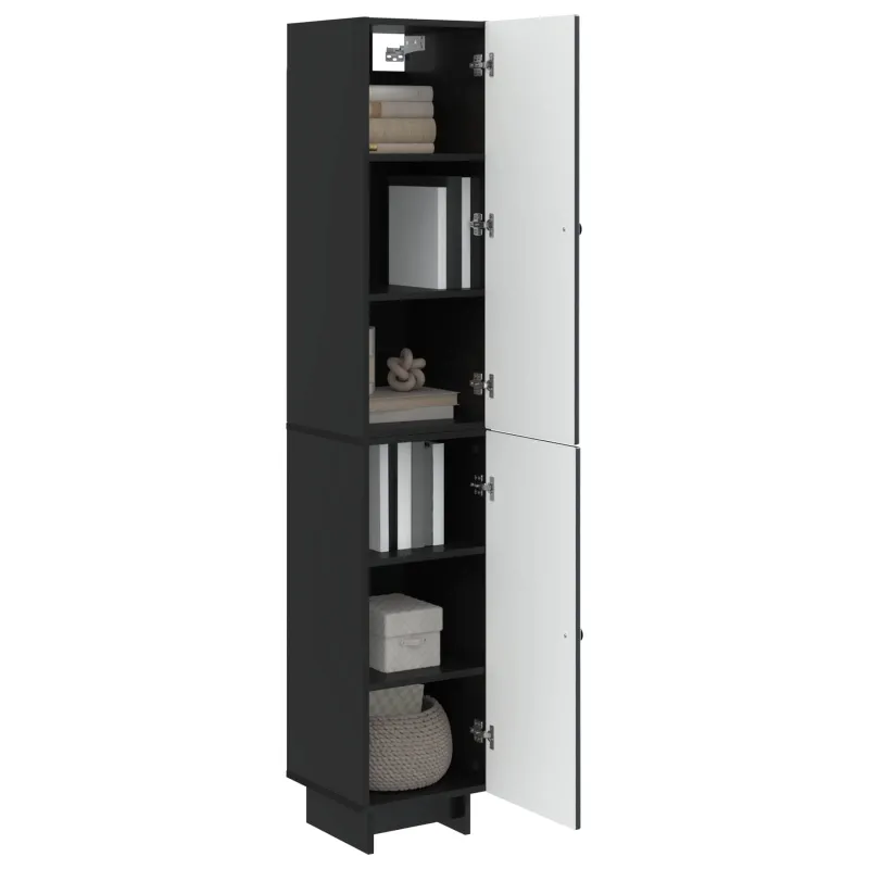 Spintelė 2 pcs Juoda 34,5 x 33 x 90 cm Apdirbta mediena