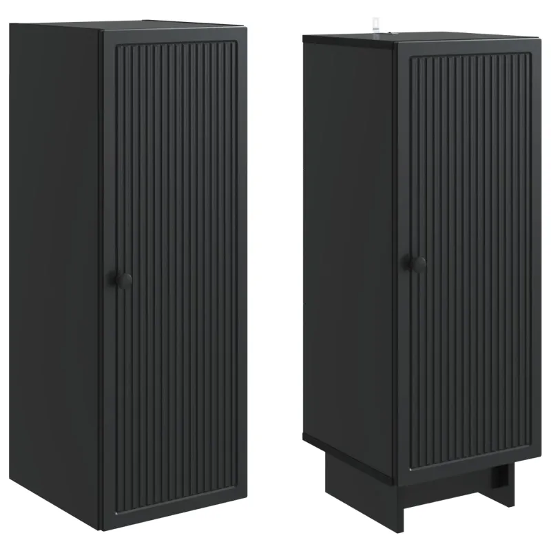 Spintelė 2 pcs Juoda 34,5 x 33 x 90 cm Apdirbta mediena
