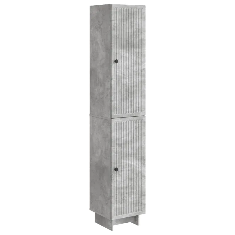 Spintelė 2 pcs Betono pilka 34,5 x 33 x 90 cm Apdirbta mediena