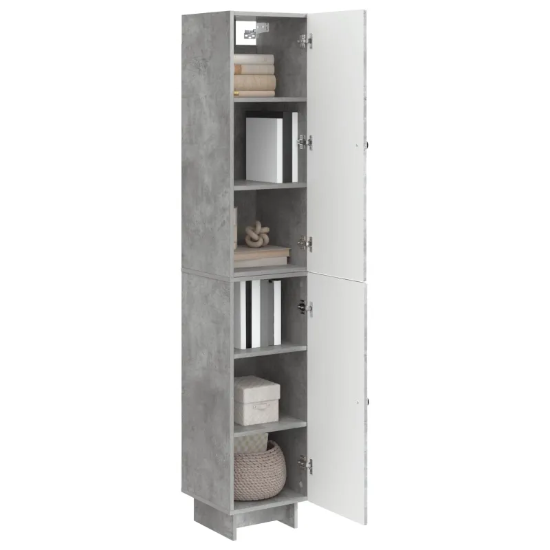 Spintelė 2 pcs Betono pilka 34,5 x 33 x 90 cm Apdirbta mediena