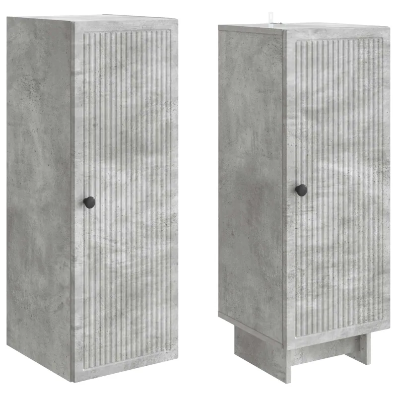 Spintelė 2 pcs Betono pilka 34,5 x 33 x 90 cm Apdirbta mediena