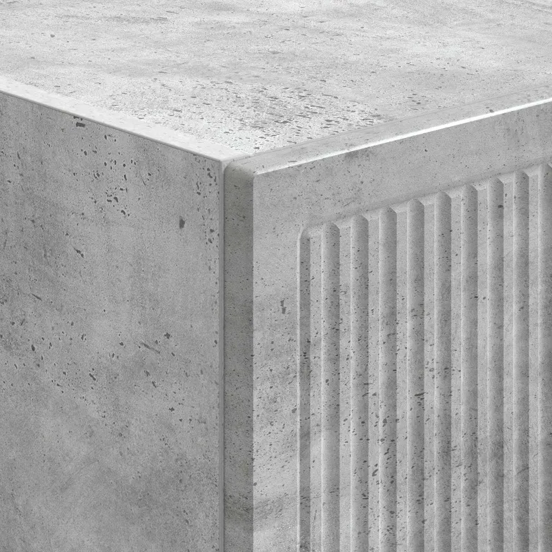 Spintelė 2 pcs Betono pilka 34,5 x 33 x 90 cm Apdirbta mediena