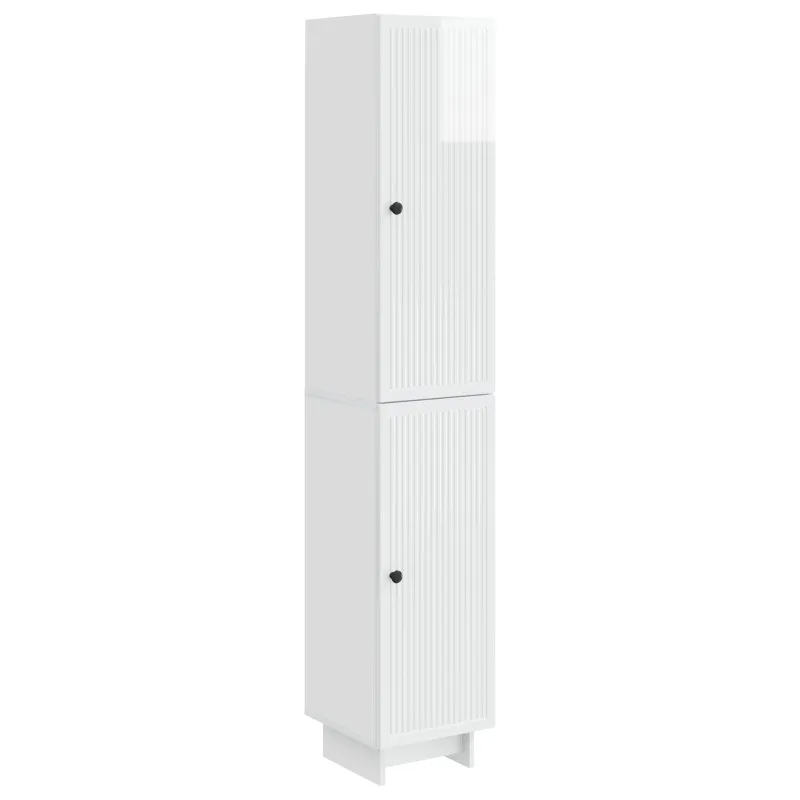Spintelė 2 pcs Itin blizgi balta 34,5 x 33 x 90 cm