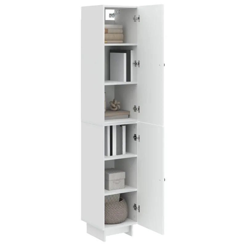 Spintelė 2 pcs Itin blizgi balta 34,5 x 33 x 90 cm