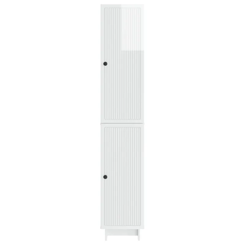 Spintelė 2 pcs Itin blizgi balta 34,5 x 33 x 90 cm