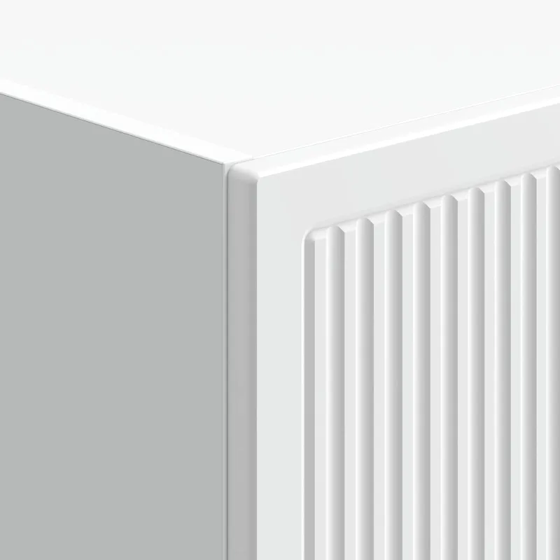 Spintelė 2 pcs Itin blizgi balta 34,5 x 33 x 90 cm