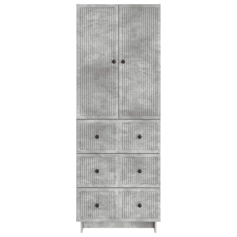 Spintelė 2 pcs Betono pilka 66 x 34,5 x 90 cm Apdirbta mediena