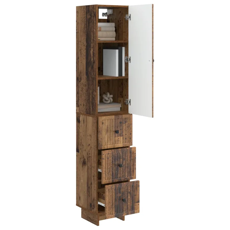 Spintelė 2 pcs Sendintos medienos 33 x 34,5 x 90 cm
