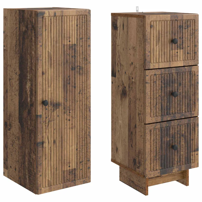 Spintelė 2 pcs Sendintos medienos 33 x 34,5 x 90 cm