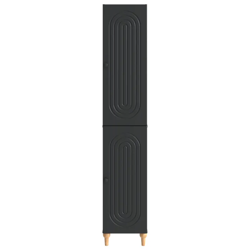 Spintelė 2 pcs Juoda Apdirbta mediena