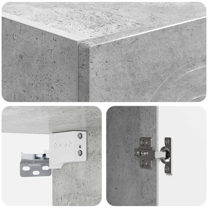 Spintelė 2 pcs Betono pilka Apdirbta mediena