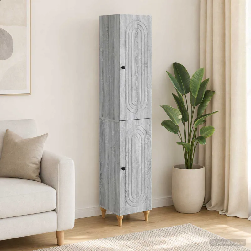 Spintelė 2 pcs Pilka Sonoma Apdirbta mediena