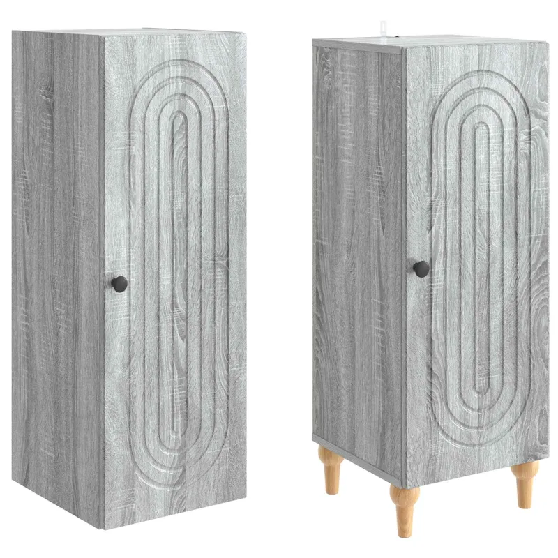 Spintelė 2 pcs Pilka Sonoma Apdirbta mediena
