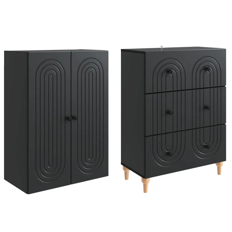 Spintelė 2 pcs 66 x 34,5 x 90 cm Apdirbta mediena