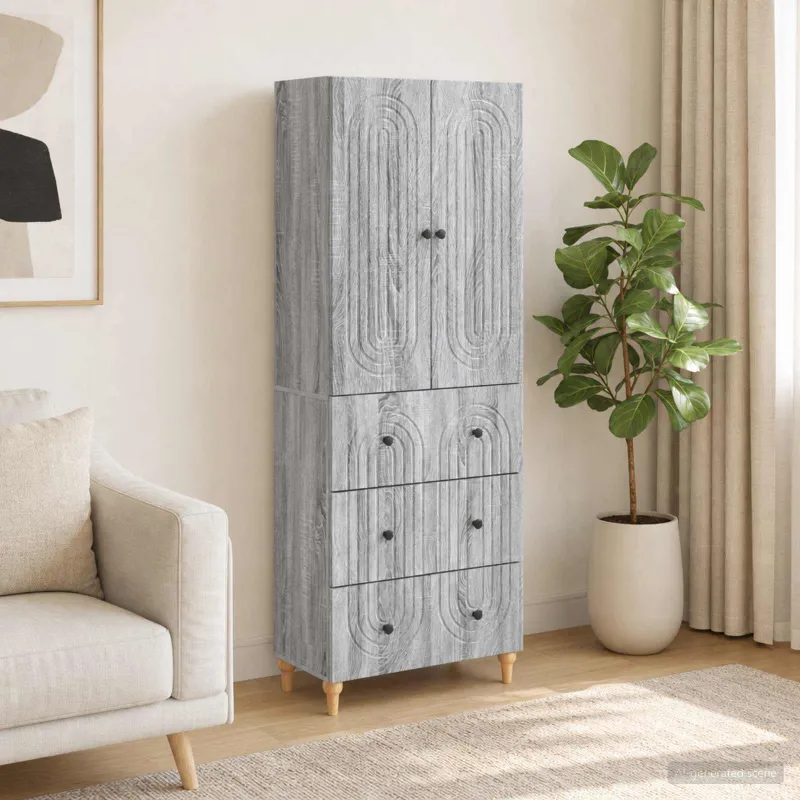 Spintelė 2 pcs Pilka Sonoma 66 x 34,5 x 90 cm Apdirbta mediena