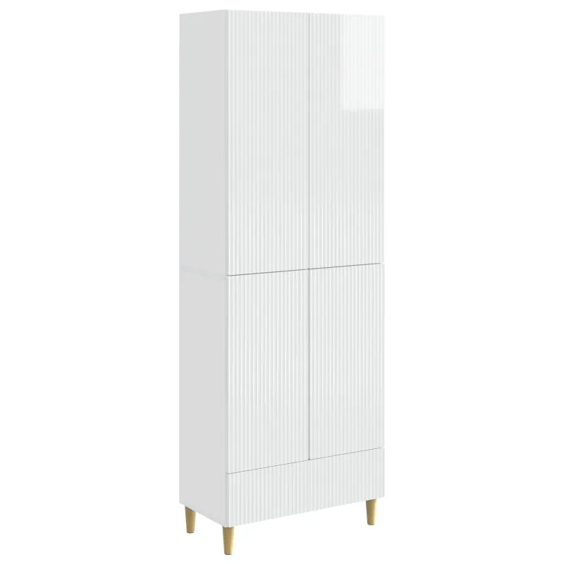 Spintelė 2 pcs Itin blizgi balta 66 x 34,5 x 95 cm