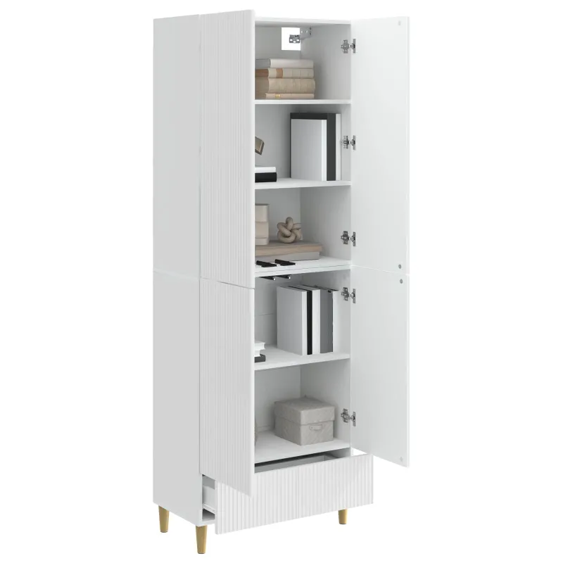 Spintelė 2 pcs Itin blizgi balta 66 x 34,5 x 95 cm