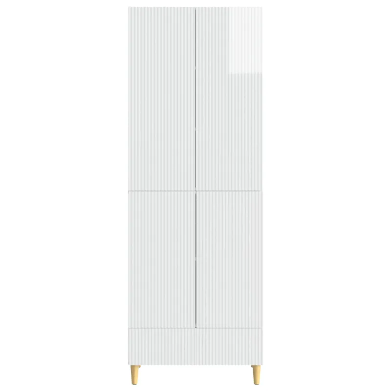 Spintelė 2 pcs Itin blizgi balta 66 x 34,5 x 95 cm