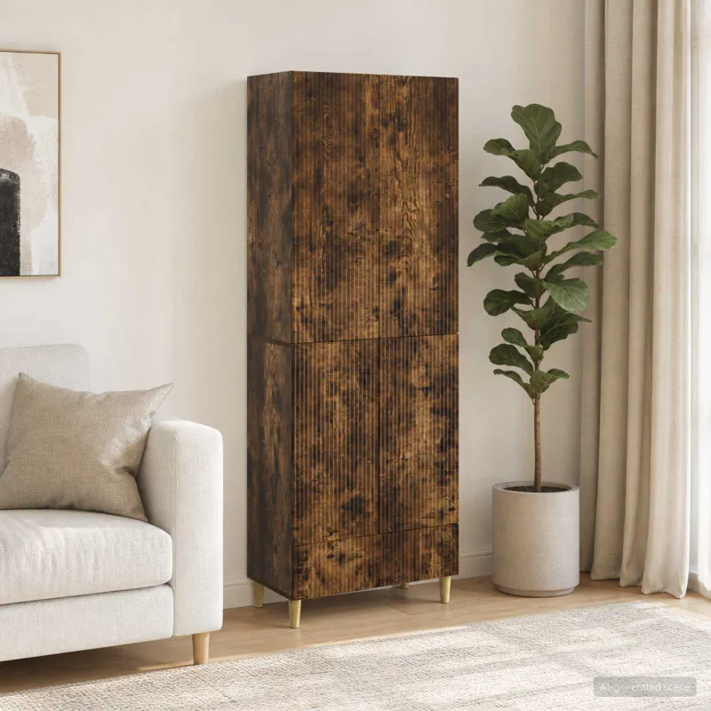Spintelė 2 pcs Dūminio ąžuolo 66 x 34,5 x 95 cm