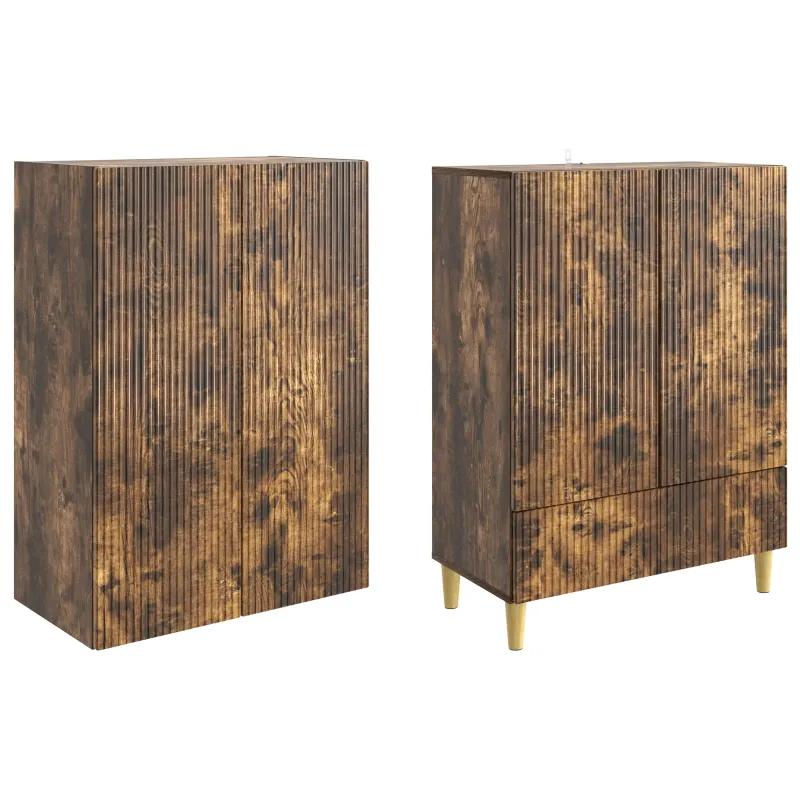 Spintelė 2 pcs Dūminio ąžuolo 66 x 34,5 x 95 cm