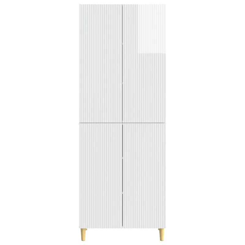 Spintelė 2 pcs Itin blizgi balta 66 x 34,5 x 90 cm