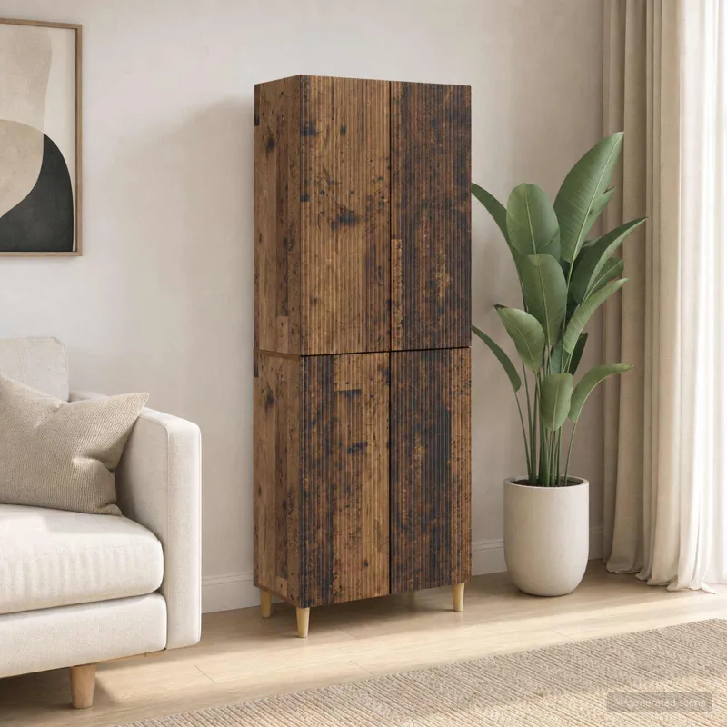 Spintelė 2 pcs Sendintos medienos 66 x 34,5 x 90 cm