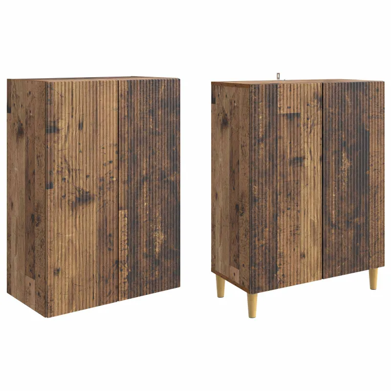 Spintelė 2 pcs Sendintos medienos 66 x 34,5 x 90 cm