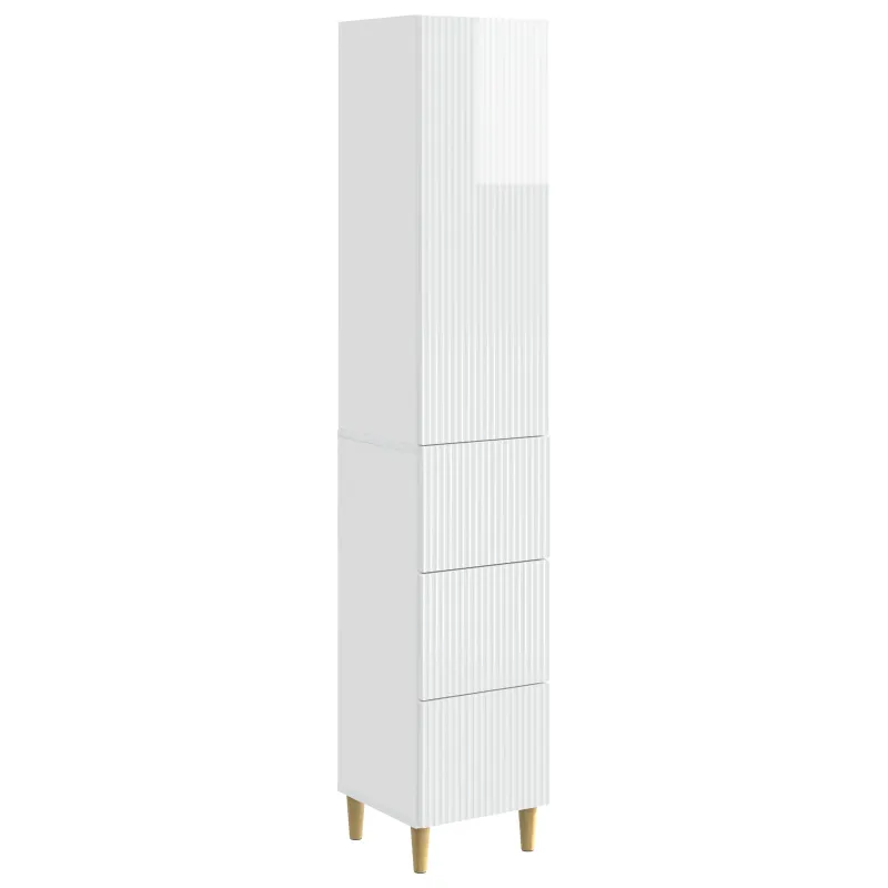 Spintelė 2 pcs Itin blizgi balta 33 x 34,5 x 90 cm