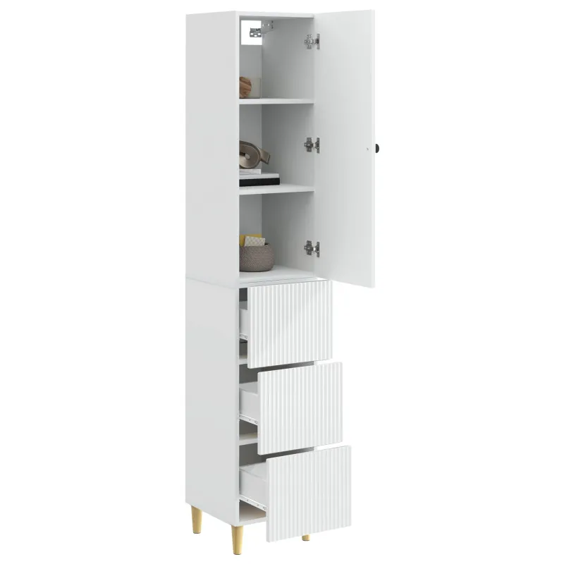 Spintelė 2 pcs Itin blizgi balta 33 x 34,5 x 90 cm