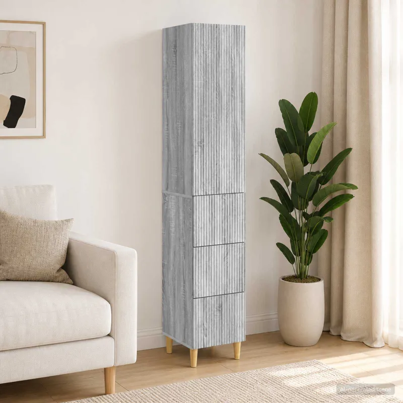 Spintelė 2 pcs Pilka Sonoma 33 x 34,5 x 90 cm Apdirbta mediena