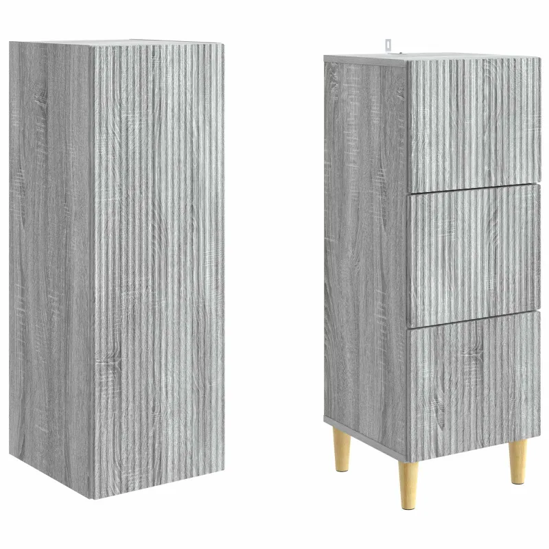 Spintelė 2 pcs Pilka Sonoma 33 x 34,5 x 90 cm Apdirbta mediena