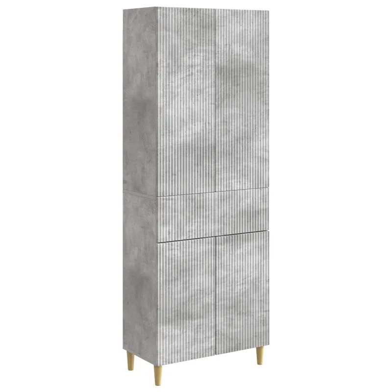Spintelė 2 pcs Betono pilka 66 x 34,5 x 90 cm Apdirbta mediena