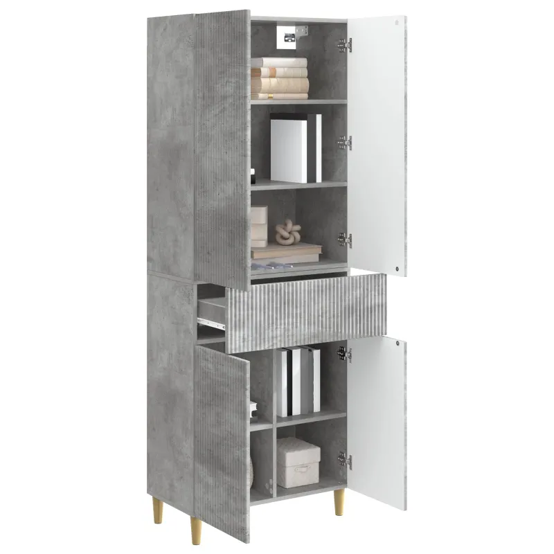 Spintelė 2 pcs Betono pilka 66 x 34,5 x 90 cm Apdirbta mediena