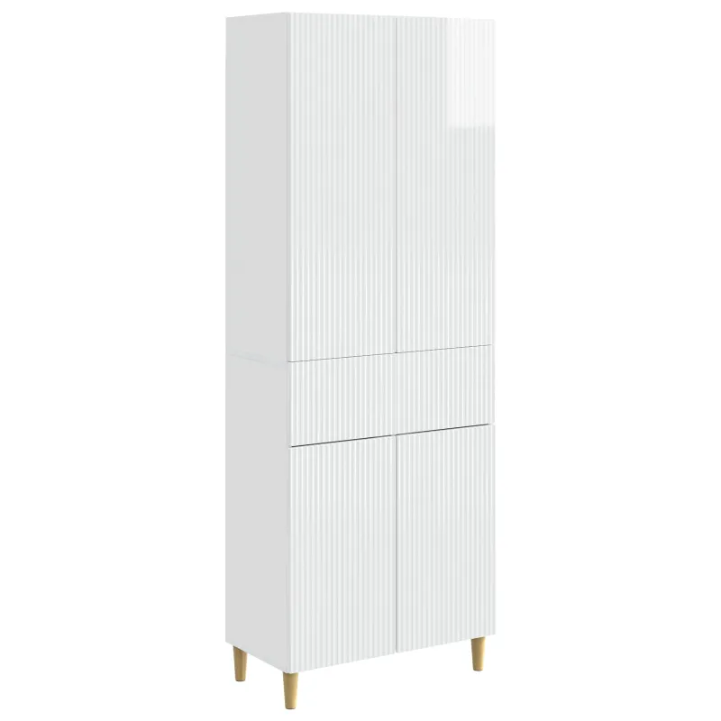 Spintelė 2 pcs Itin blizgi balta 66 x 34,5 x 90 cm