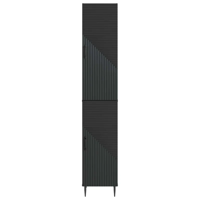 Spintelė 2 pcs Juoda 33 x 34,5 x 89,5 cm Apdirbta mediena